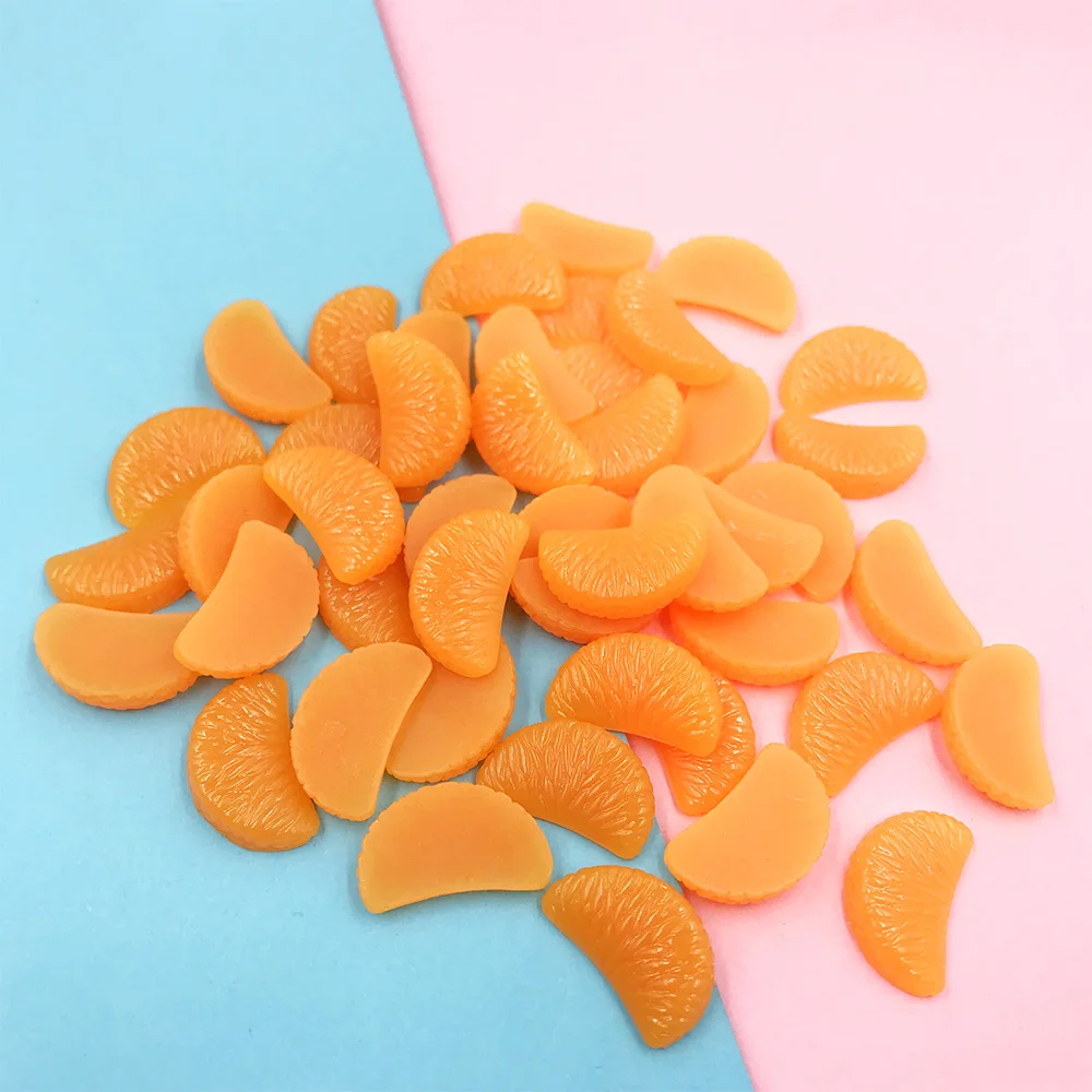100шт моделиране на плодове Flatback смола кабошон Kawai оранжеви смола кабошоны украса за scrapbooking занаят САМ 12*20 mm