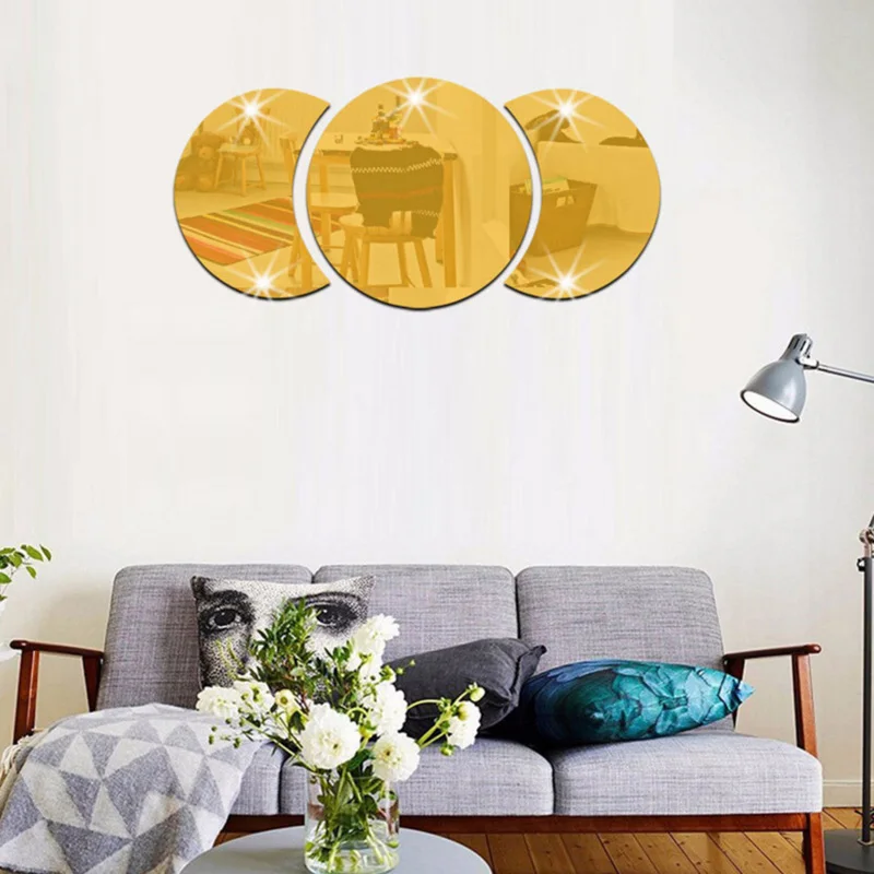 Стикер за стена 3D огледален ефект, фоново украса за дома дневна спалня MYDING