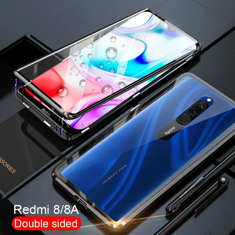 360 двустранен стъклен калъф за Xiaomi Redmi Note 8t 7 8 Pro 8a магнитна метална капачка на Xiomi MI 9T 9lite Note 10 CC9 Pro на Корпуса