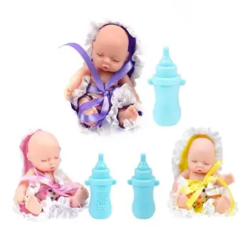 12 см сладък винил моделиране джобни спални кукли прозрачна топка играчки, детски подаръци, детски кукли, играчки за децата мини кукла