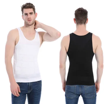 2019 мъжки Body Shaper хапче за отслабване Vest риза компрессионный жилетка еластичен тънък коригиращо бельо корема корема обвивка топ риза