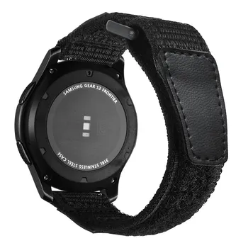 22 мм черен найлон дишаща лента за Samsung Galaxy Часовник 3 45 mm / 46 мм / Gear S3 група мек маншет за Huawei GT 2 1 каишка за китката