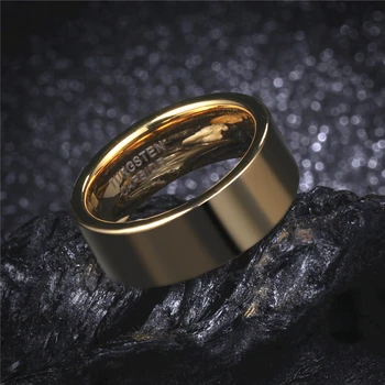 8 мм златист цвят карбид волфрам пръстен мъжки чифт мъжки сватбата годежен пръстен Алианс бижута размер 8 9 10 11 12 13 TU065R