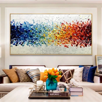 Arthyx Handpainted Knife Oil Painting On Canvas Large Size Wall Paintings For Living Room Home Decor Modern Abstract Art Picture