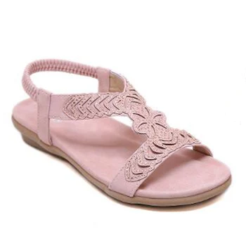 Beyarnefashion летни дамски плажни обувки чешки Диамант апартамент отворени пръсти сандали Дамски обувки, Дамски сандали sandalia feminina