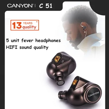 CANYON C51 Ноулс Type C слушалките с шумопотискане Hifi хибридни метални слушалки стерео слушалки