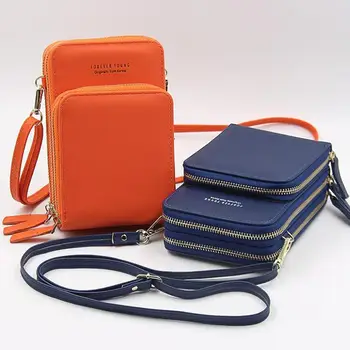 Crossbody мобилен телефон чанта през рамо, мобилен телефон чанта мода ежедневното използване на притежателя на картата мини ежедневни летни чанта през рамо за жени портфейл