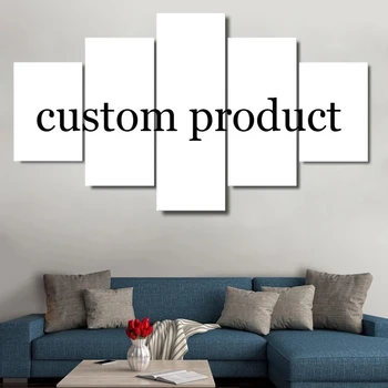 Customized HD Print Живопис Custom Made Платно Picture Frame 5 Panel модулен плакат модерна декорация на дома Drop Shipping
