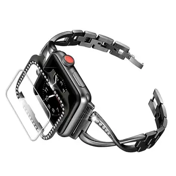 Diamond каишка за apple watch band 5 4 3 38 мм 44 мм iwatch band 42 мм 40 мм и каишка за часовник + Diamond капак на корпуса и протектор на екрана