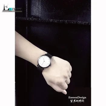 Enmex cool design мъжки ръчен часовник от неръждаема стомана прости стилни Mystiqu two hands simple brief face кварцов часовник модни часовници
