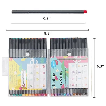 Fineliner Pen Set 24 цвят Fine Съвет Sketching Writing Drawing Markers Pens Fine Line Point Marker Pen Set for Journal Planner