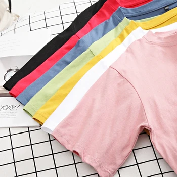Hirsionsan Памук Майк Жени 2020 Нов Горещ Тениска Естеството На Печатни Готически Женски Тениски Корейски 7 Цвят На Мека Чай Плюс Размера На Върховете