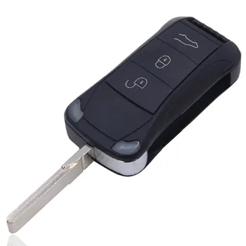 KEYYOU подмяна на дистанционно флип сгъваем ключ на автомобила калъф 3 бутона за Porsche Cayenne 2010 2009 2008 2003 2004 2005 2006 ключ