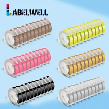 Labelwell 10шт многоцветен съвместим dymo 3D релефни ленти 9 мм САМ пластмасови релефни етикети за принтер Dymo 1540 Motex E101