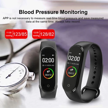 M4 Heart Rate Гривна Интелигентни Гривна Водоустойчив Часовник Кръвно Налягане Наблюдение На Сърдечната Честота Фитнес Тракер, Bluetooth Крачкомер