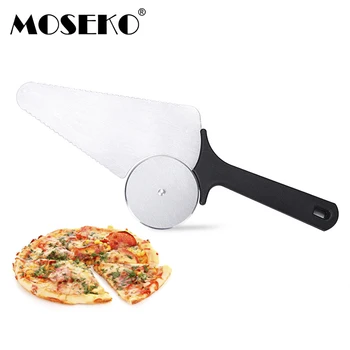 MOSEKO 2 в 1 Пица нож за пица делител пай сървър остър нож пица колело Slicer неръждаема стомана десерт делител сладкарница инструмент