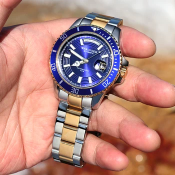 Relogio masculino WAKNOER Brand Luxury Dress Watch мъжки водоустойчив светещи автоматични часовници, механични часовници мъжки часовници за подарък