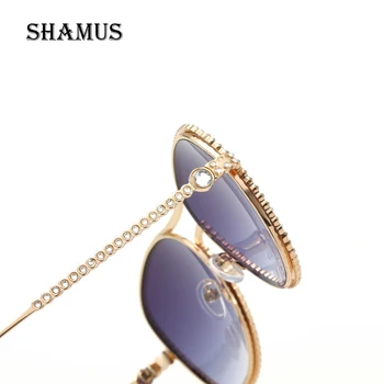 SHAMUS Кристал слънчеви очила Жени 2018 марка дизайнерски слънчеви очила жена пилот камък очила диамантени нюанси очила Слънчеви очила