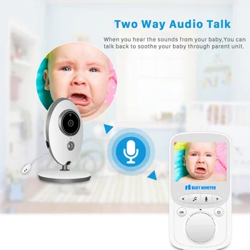VB605 преносим 2,4-инчов LCD безжичен следи бебето видео радио бавачка камера с домофонна система IR Bebe Cam Уоки Talk гледане на деца LCD аудио