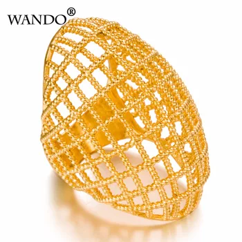 WANDO reticular gold ring - това е сватба, както за мъжките, така и женските накити, както и луксозно златен пръстен с кубическим цирконием wr13