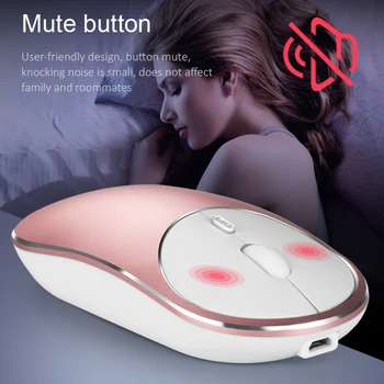 Безжична мишка с Bluetooth оптичен безшумен компютър Mause ергономичен Акумулаторна безшумен USB 3D мишка за КОМПЮТЪР, лаптоп геймър