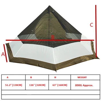 Вътрешната палатка пирамида палатки ultralight открит през лятото на Комари, насекоми, комарници чиста палатка за спазването на къмпинг вигвам пирамида на палатка