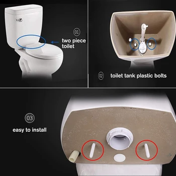Гореща продажба на 10 опаковъчни пластмасови болтове с шайби подходящи за поставяне и ремонт на тоалетна бачка или на седалката лесно може да се настрои