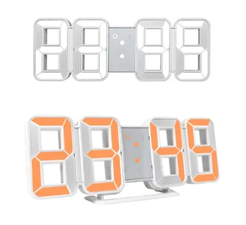 Горещи дигитални стенни часовници 3D LED голям календар на времето температурата на таблицата модерен дизайн, цифрови настолни часовници осветление домашни часовници
