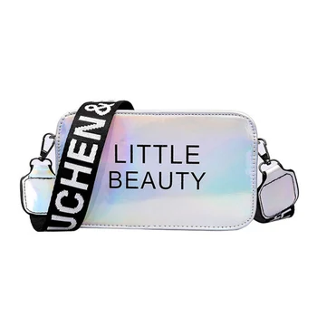 Дамски лазерни Чанти, портфейли вечерни клатчи малък Crossbody чанта за жени верига мини сладки бонбони цвят чанта