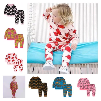 Децата пижами и комплекти картофки с дълъг ръкав комплект дрехи зима пролет дете памучни пижами набор от детски момичета момчета облекло за сън