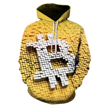 Есенни мъжки и женски прохладни качулки 3d печатни Bitcoin Tee мода hoody градинска облекло забавно хип-хоп случайни палто пуловер