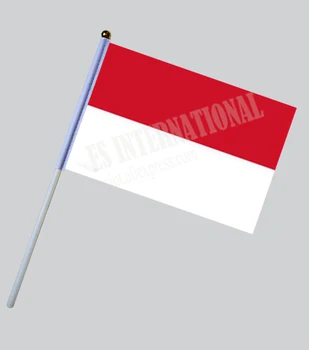 Индонезия ръчно национален флаг ръчно флаг 14*21 см полиестер малък размер, плаващи под знамето на потребителския ръчно флаг