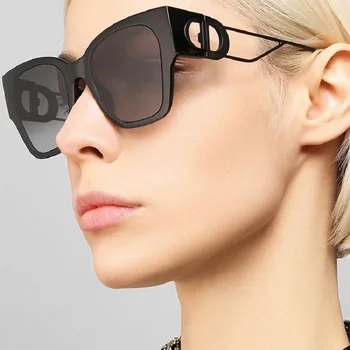 Квадратни слънчеви очила дамски модни 2021 новата реколта Cat Eye нюанси на мъжете марка дизайнер на луксозни слънчеви очила с UV400 големи очила