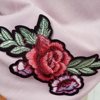 марка дизайнер безкрайност кръг контур шал жени рози цветя, шиене на бродерия петна пришита апликация на шиене занаят САМ за шалове