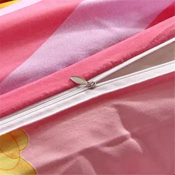 Мечо Пух одеяло спално бельо-комплект в пълен размер чаршаф за момичета начало декор с две Единични легла, плосък лист 3 бр. розово карикатура безплатна доставка