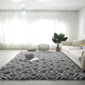 Начало скандинавски стил мода дълга коса спалня килим еркерен прозорец нощни мат килим моющийся личност модел хол килими