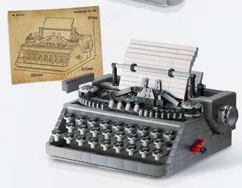 Нов 1503 бр. идея MOC ретро пишеща машина експерт градивен елемент Fit Creator City модел тухли играчки за коледни подаръци на децата Рожден Ден