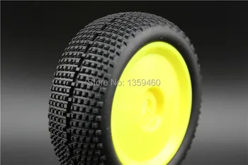 Нов дизайн на предварително склеенная 4шт 1/8 бъги Гума(на Маите) внедорожная Гума на лек състезателен колела(в жълто) е подходящ за 1/8 бъги 1/8 гуми