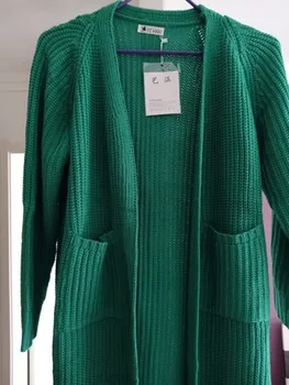 Нова Мода 2019 Есен Зима Дамски пуловери корейски стил минималистичен твърди мулти цветове ежедневни дълга жилетка върховете