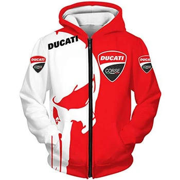 Новият Ducati мотоциклет лого печат hoody състезателен костюм мъжки светкавица спортна високо качество на спортна риза големи Harajuku палто