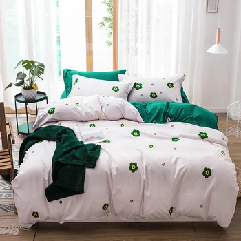 Слънцестоене начало текстил зелени кактуси постелки меки Relax момиче, момче, дете, възрастен спално бельо 3 / 4шт пухени чаршаф калъфка