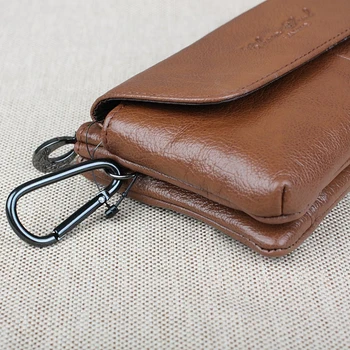 УСМИХНИ SOUL естествена кожа за мобилен телефон чанта ежедневни мъжки поясная чанти малък флип калъф за телефон мъжки талия поясная чанта мъжки портфейли
