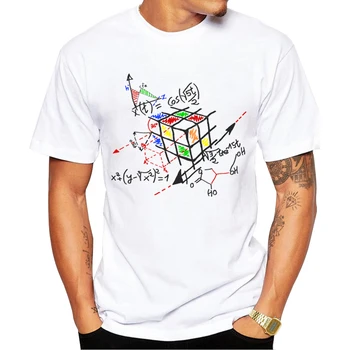Хладен tee 2020 Нова мода Математика Work Design мъжка тениска с къс ръкав Наркоман върховете Математика cube щампирани тишърти