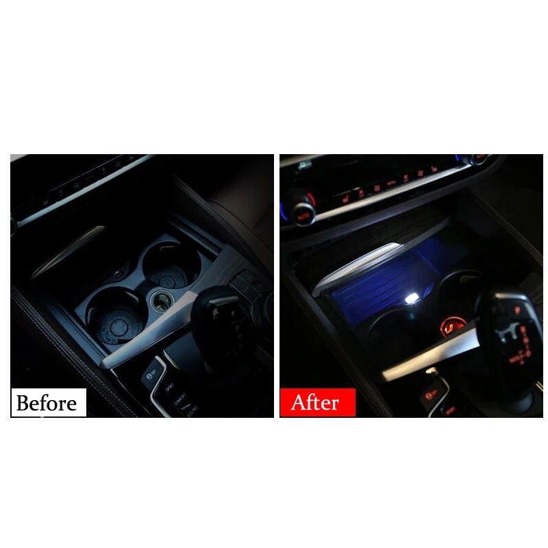 Стайлинг на автомобили притежател на чаша кутия за съхранение на светлина USB декоративни за BMW 1 2 3 4 5 7 серия X1 X3 X4 X5 X6 F30 F10 F15 F16 F34 F07 F01 Z4