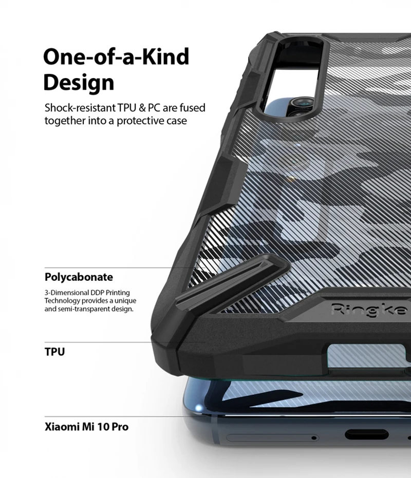 Ringke Fusion-X за Xiaomi Mi 10 Case мека рамка TPU и прозрачна твърда задната част на кутията на КОМПЮТЪР, за Mi 10 Pro Cover