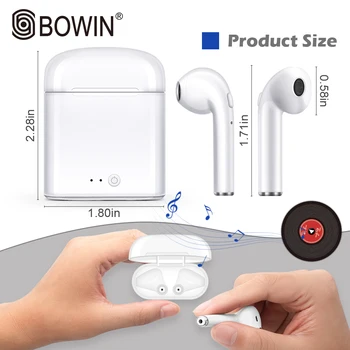 BOWIN Wireless i7mini TWS high-fidelity sound quality sports noise reduction 5.0 безжична слушалка Bluetooth за всички смартфони