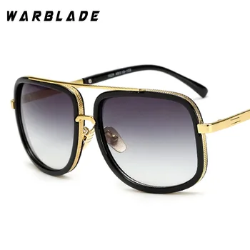 WARBLADE Big Frame квадратни слънчеви очила Мъже, Жени брандираната дизайнерски обувки наклон слънчеви очила дамски 2018 огледало Oculos нюанси очила