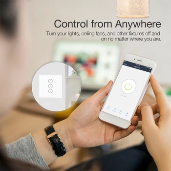 Wifi Smart Touch Wall Light Dimmer Switch EU/UK/US Standard APP Remote Control работи с Amazon Alexa и Google Home