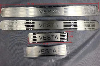 Вратата праг за Lada Vesta пороговые плоча от неръждаема стомана оформление на автомобила молдинговые аксесоари изтощение тампон плоча на праговете на вратите етикети