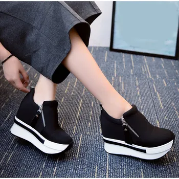 Дамски обувки на Клин платформа дамски кука и контур вулканизированная обувки ежедневни 2021 жена комфорт мода Дамски обувки Нескользящая